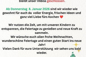 Imbiss am Baumarkt Leingarten - Frohe Weihnachten und einen Guten Rutsch